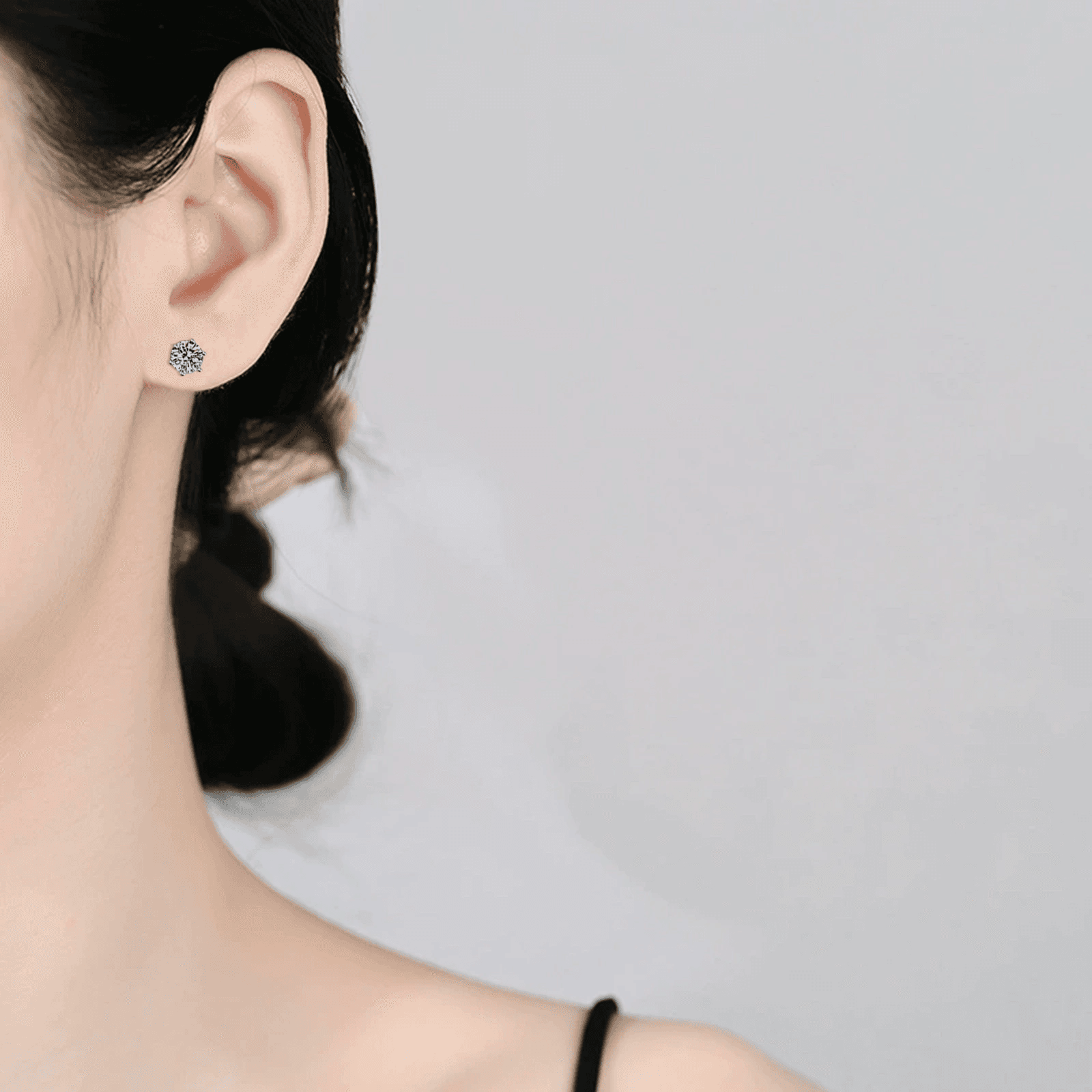 Luna Series · Classic Six-Prong Stud Earrings — Sterling Silver — image 2