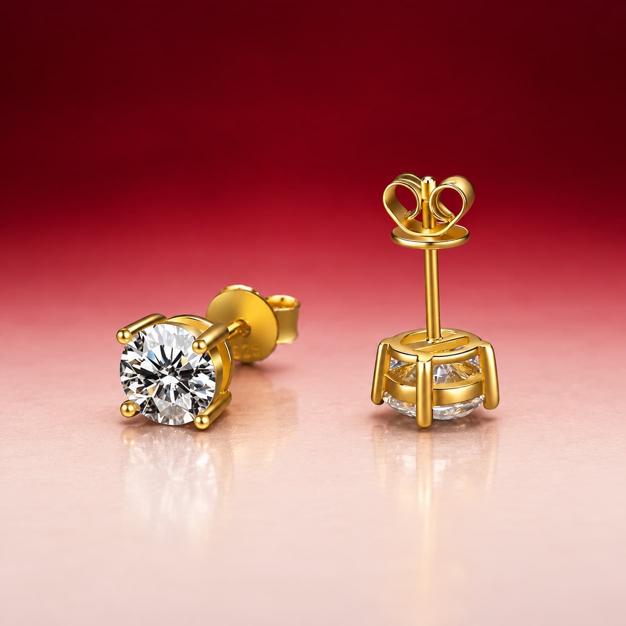 Sol Series · Crown Four-Prong Stud Earrings — Sterling Silver — image 4
