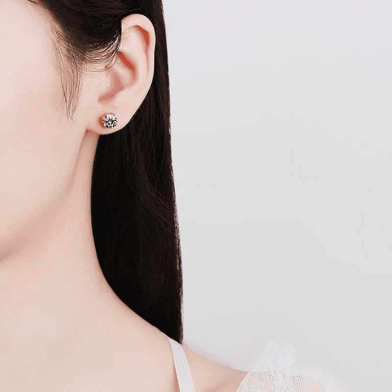 Sol Series · Crown Four-Prong Stud Earrings — Sterling Silver — image 2
