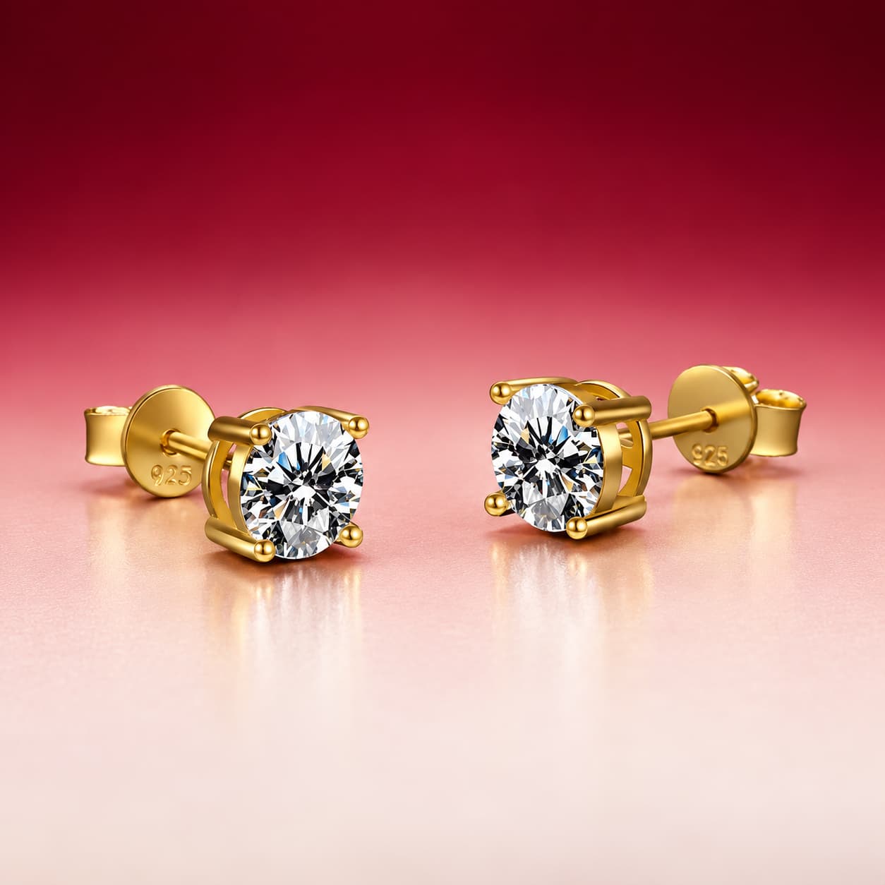 Sol Series · Crown Four-Prong Stud Earrings — Sterling Silver — image 1