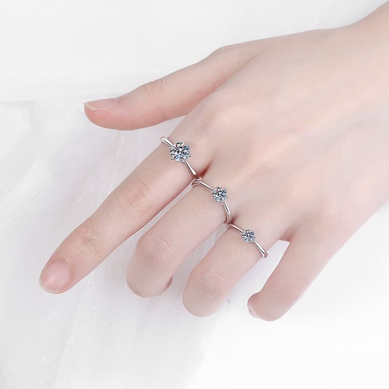 Luna Series · Classic Six-Prong Moissanite Solitaire Ring — image 3