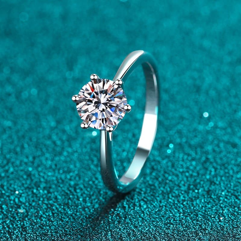 Luna Series · Classic Six-Prong Moissanite Solitaire Ring — image 2