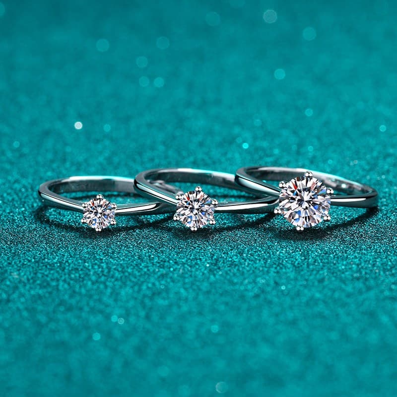 Luna Series · Classic Six-Prong Moissanite Solitaire Ring — image 4