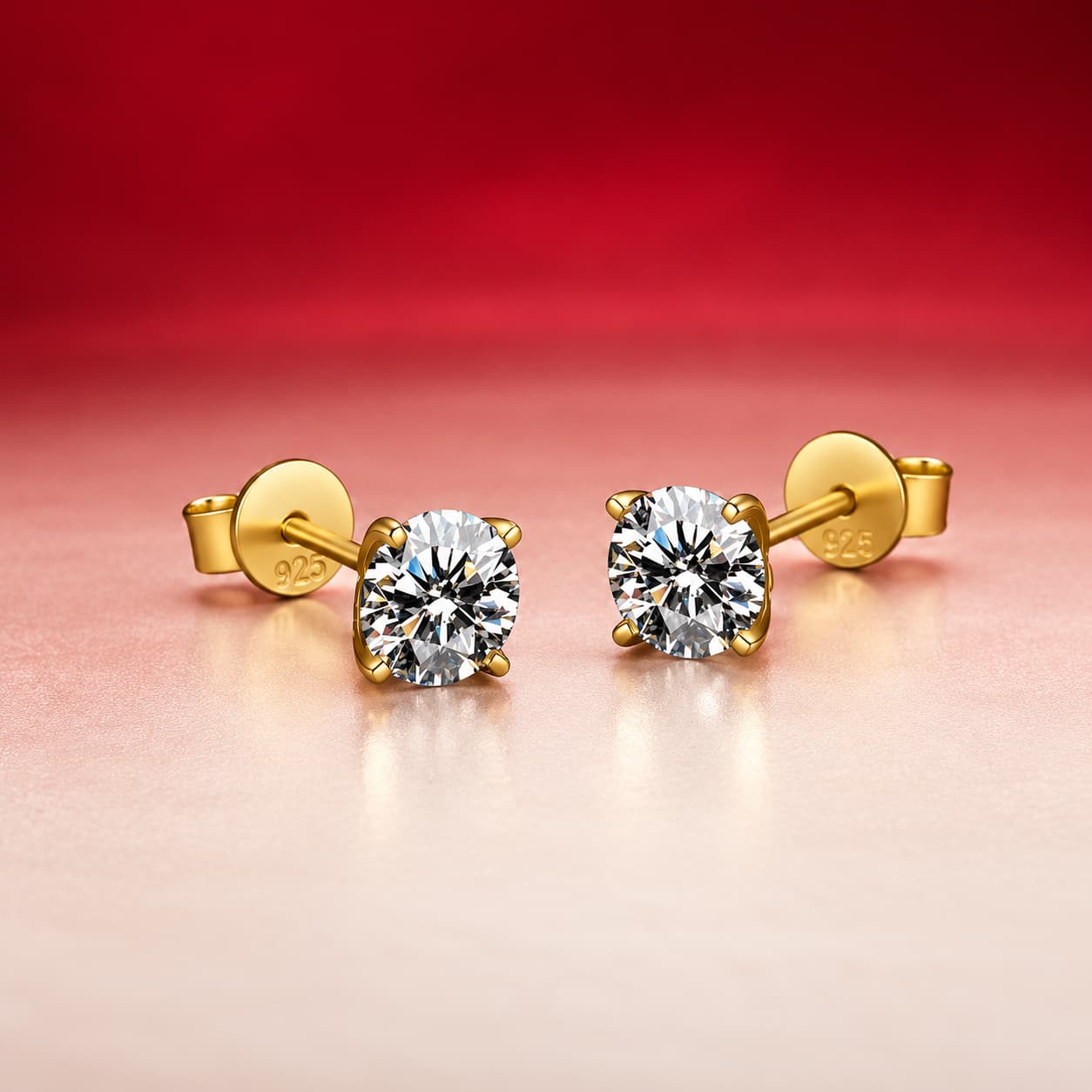 Sol Series · Gold-Plated Four-Prong Stud Earrings — image 3