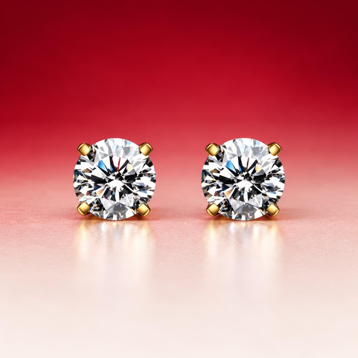 Sol Series · Gold-Plated Four-Prong Stud Earrings — image 1
