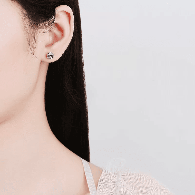 Sol Series · Gold-Plated Four-Prong Stud Earrings — image 2